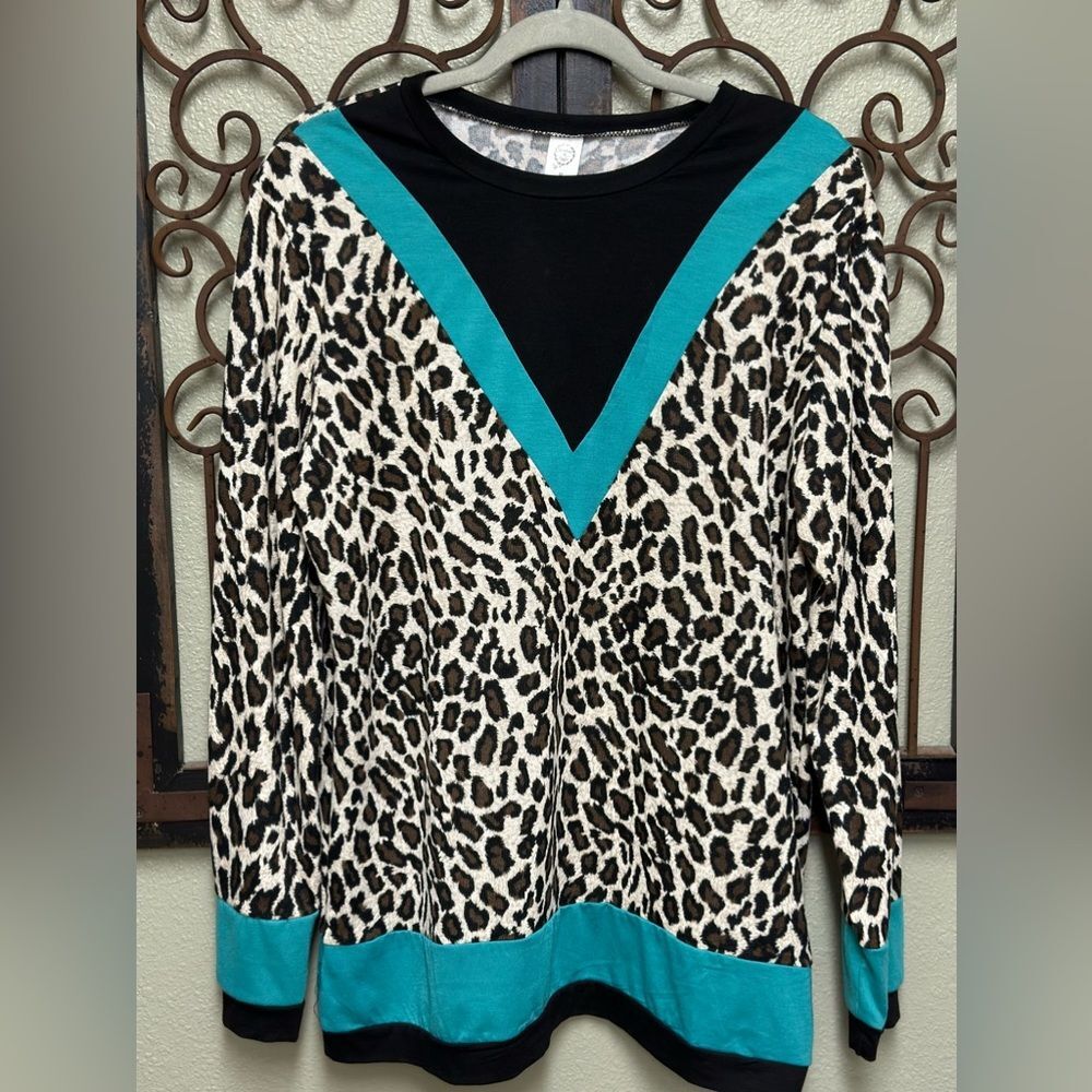 Sunshine & Rodeos long sleeve cheetah top
